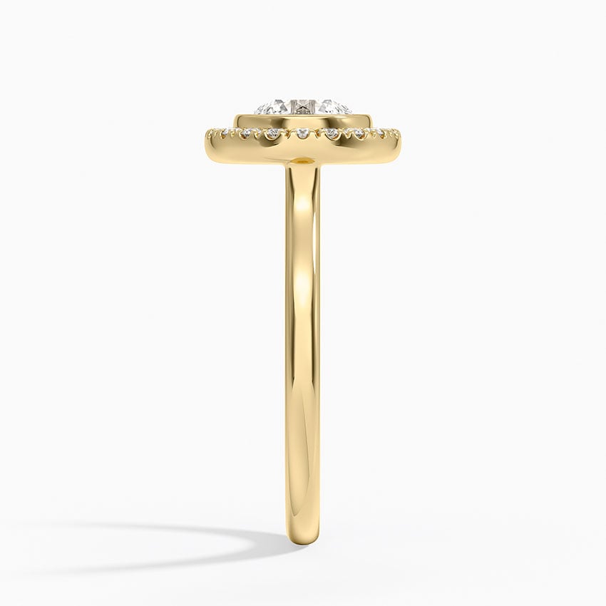 Bezel Halo Diamond Ring (1/4 ct. tw.) Yellow Gold 18k Round Engagement Ring