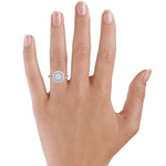 Bezel Halo Diamond Ring (1/4 ct. tw.) Platinum Engagement Ring