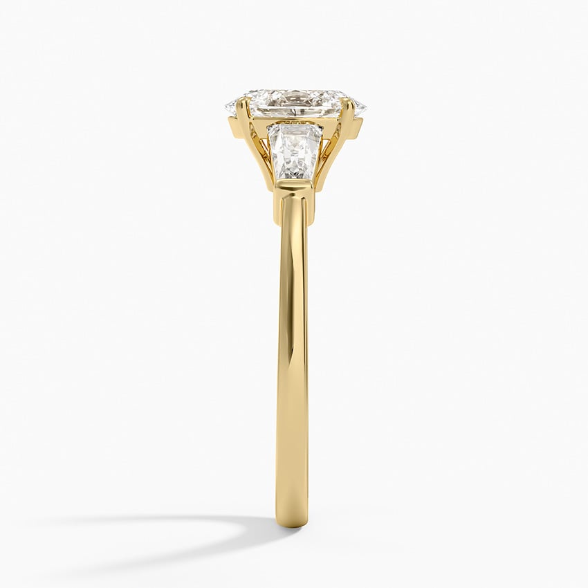 Symphony Tapered Baguette Three Stone Diamond Ring (1/2 ct. tw.) Yellow Gold 18k Oval Engagement Ring
