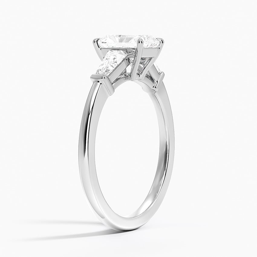 Symphony Tapered Baguette Three Stone Diamond Ring (1/2 ct. tw.) Platinum Radiant Engagement Ring