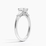 Symphony Tapered Baguette Three Stone Diamond Ring (1/2 ct. tw.) Platinum Round Engagement Ring