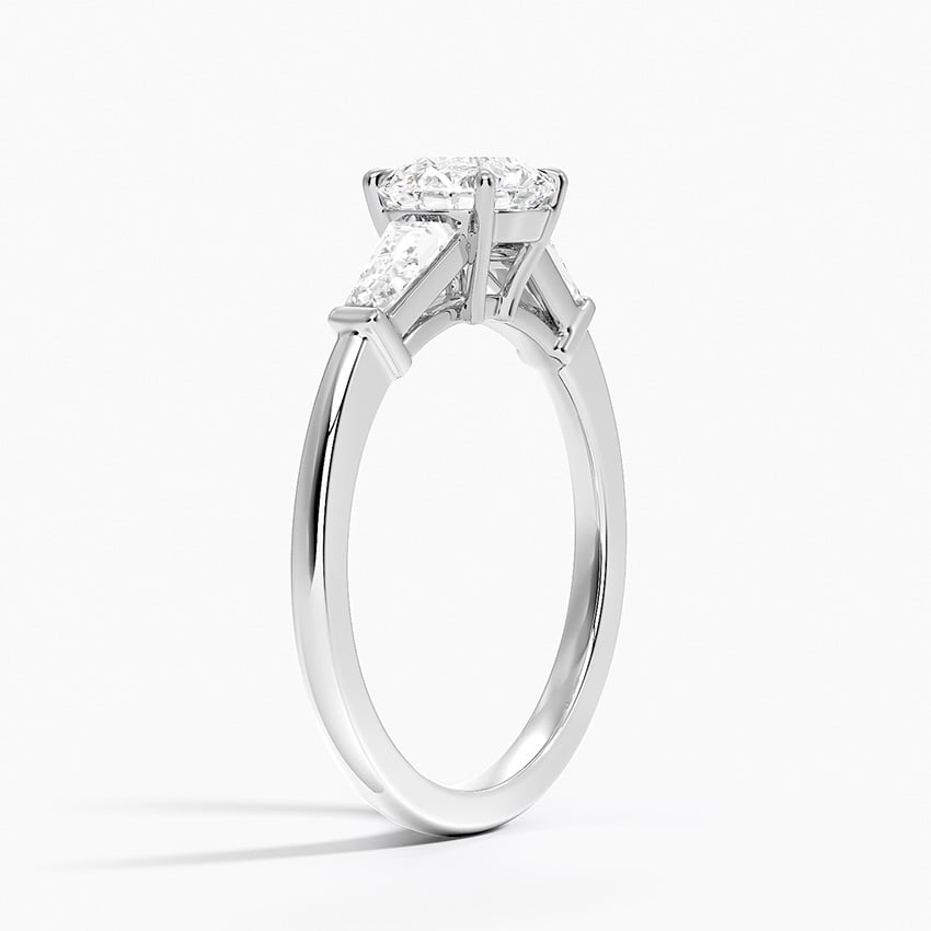 Symphony Tapered Baguette Three Stone Diamond Ring (1/2 ct. tw.) Platinum Round Engagement Ring