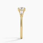Symphony Tapered Baguette Three Stone Diamond Ring (1/2 ct. tw.) Yellow Gold 18k Round Engagement Ring