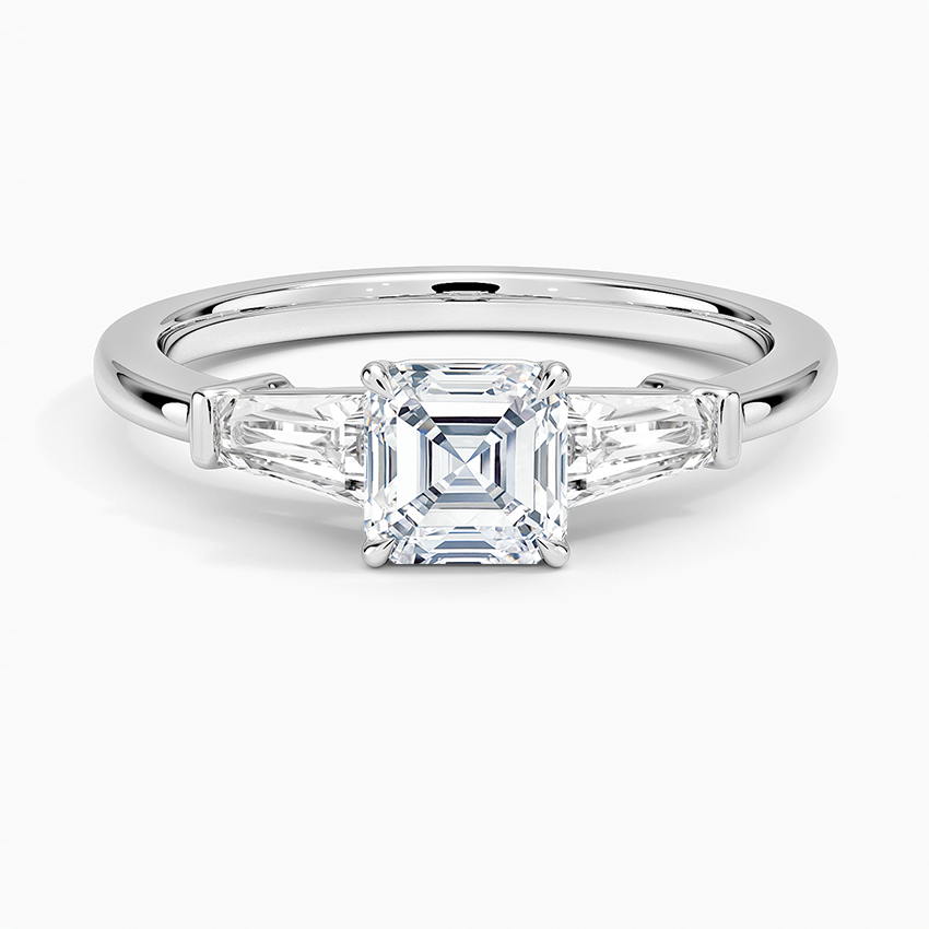 Symphony Tapered Baguette Three Stone Diamond Ring (1/2 ct. tw.) Platinum Asscher Engagement Ring