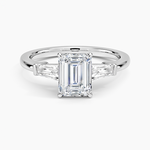 Symphony Tapered Baguette Three Stone Diamond Ring (1/2 ct. tw.) Platinum Emerald Engagement Ring