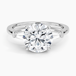 Symphony Tapered Baguette Three Stone Diamond Ring (1/2 ct. tw.) Platinum Round Engagement Ring