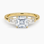 Symphony Tapered Baguette Three Stone Diamond Ring (1/2 ct. tw.) Yellow Gold 18k Asscher Engagement Ring
