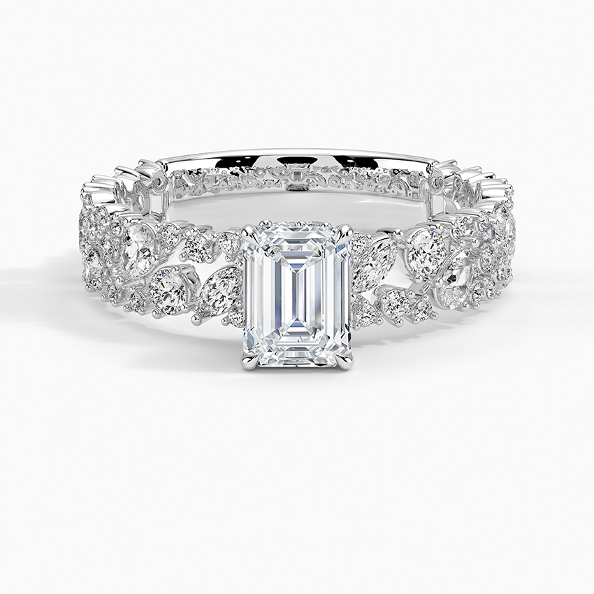 Glacé Diamond Ring (3/4 ct. tw.) Platinum Emerald Engagement Ring