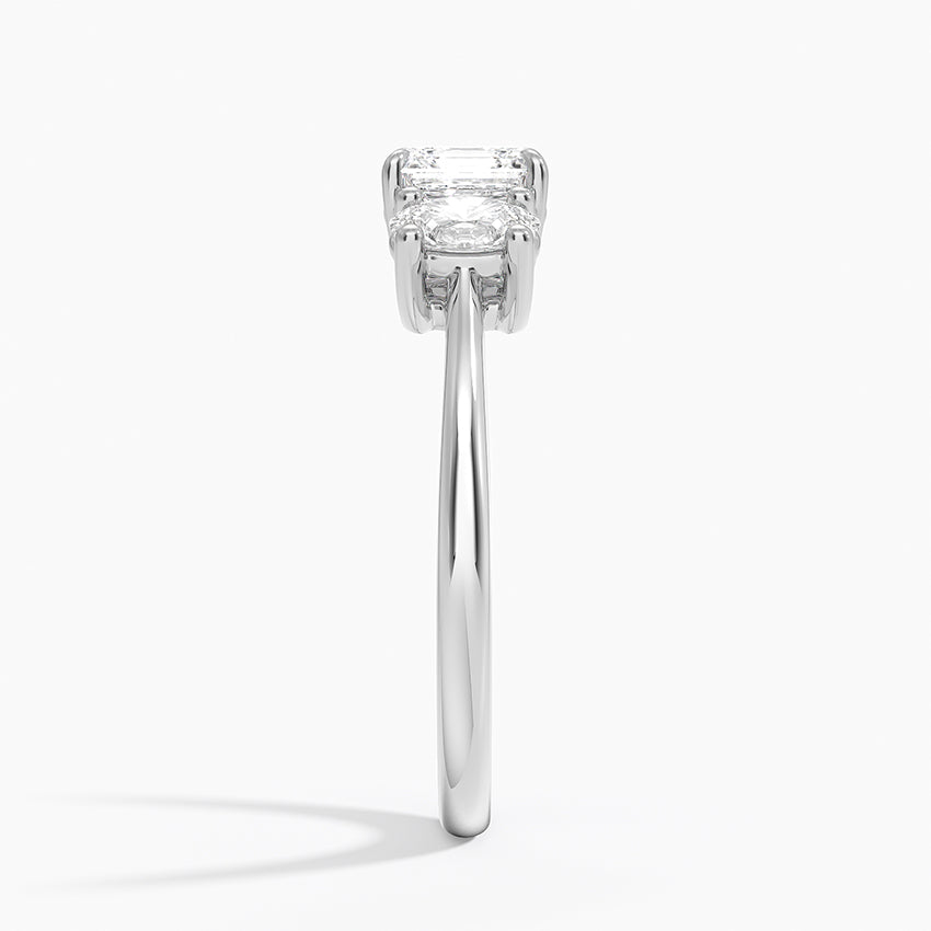 Oval-Cut Three Stone Diamond Ring (1/2 ct. tw.) Platinum Asscher Engagement Ring