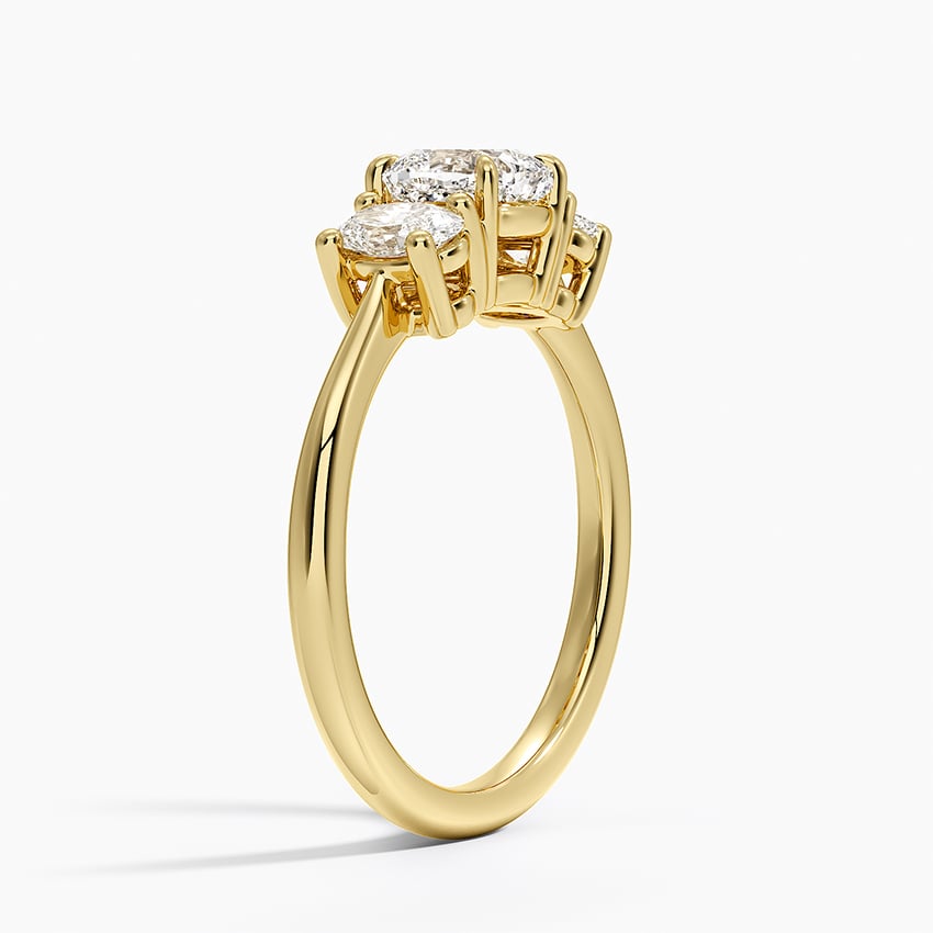 Oval-Cut Three Stone Diamond Ring (1/2 ct. tw.) Yellow Gold 18k Cushion Engagement Ring