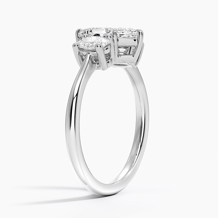 Oval-Cut Three Stone Diamond Ring (1/2 ct. tw.) Platinum Marquise Engagement Ring