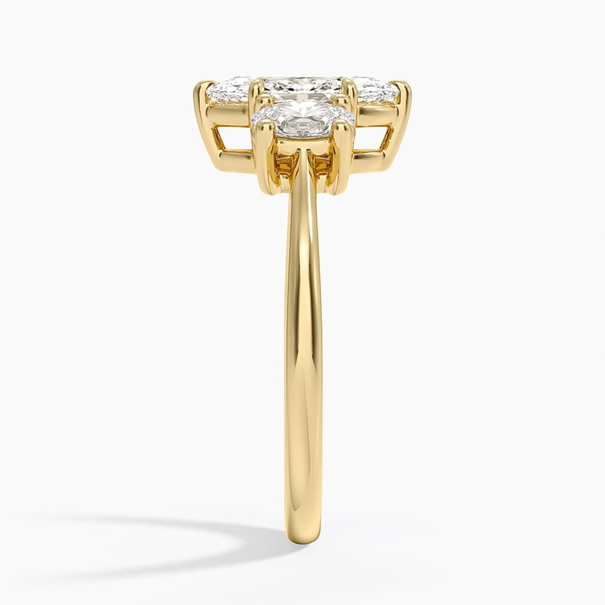 Oval-Cut Three Stone Diamond Ring (1/2 ct. tw.) Yellow Gold 18k Marquise Engagement Ring