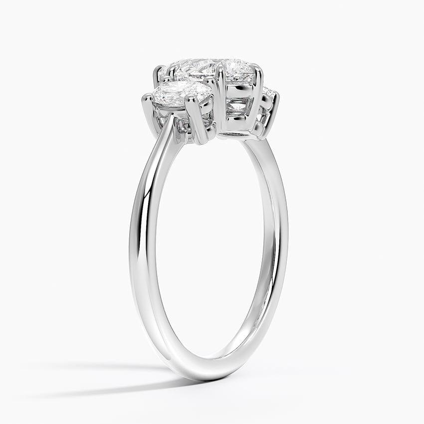 Oval-Cut Three Stone Diamond Ring (1/2 ct. tw.) Platinum Pear Engagement Ring