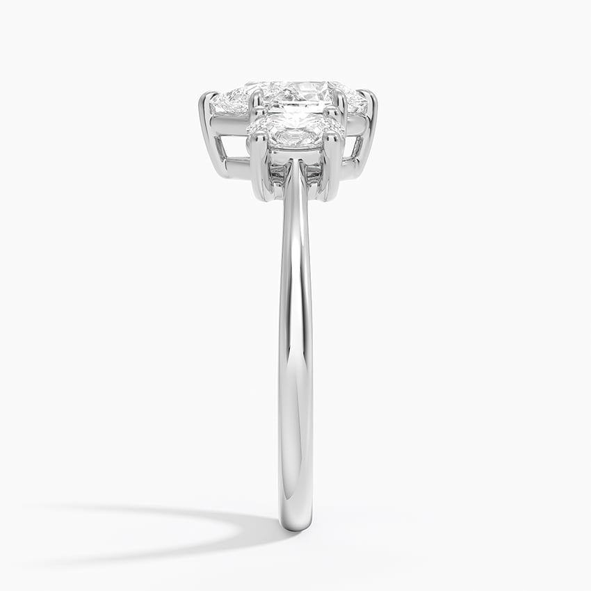 Oval-Cut Three Stone Diamond Ring (1/2 ct. tw.) Platinum Pear Engagement Ring