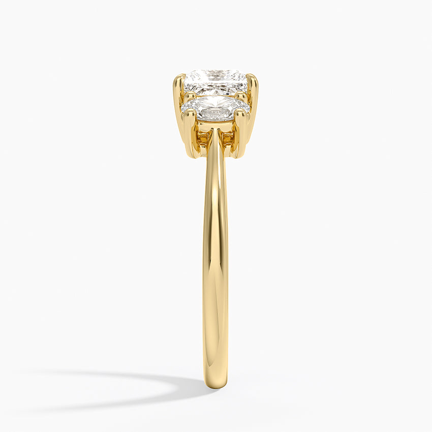 Oval-Cut Three Stone Diamond Ring (1/2 ct. tw.) Yellow Gold 18k Princess Engagement Ring