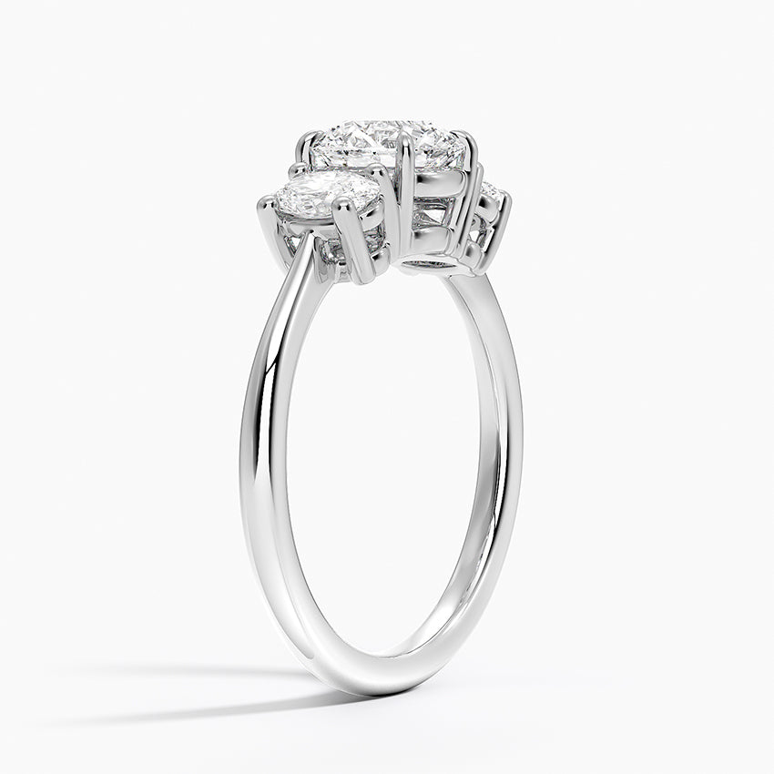 Oval-Cut Three Stone Diamond Ring (1/2 ct. tw.) Platinum Round Engagement Ring