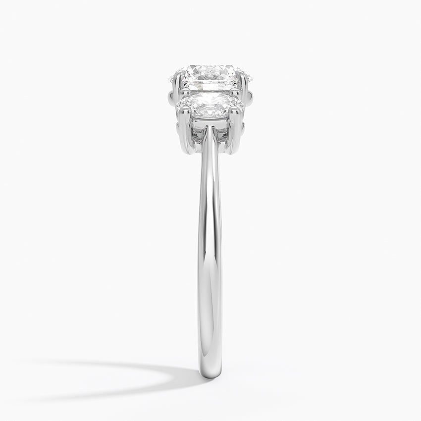 Oval-Cut Three Stone Diamond Ring (1/2 ct. tw.) Platinum Round Engagement Ring