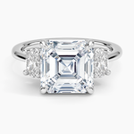 Oval-Cut Three Stone Diamond Ring (1/2 ct. tw.) Platinum Asscher Engagement Ring