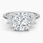 Oval-Cut Three Stone Diamond Ring (1/2 ct. tw.) Platinum Cushion Engagement Ring