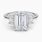 Oval-Cut Three Stone Diamond Ring (1/2 ct. tw.) Platinum Emerald Engagement Ring