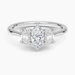 Oval-Cut Three Stone Diamond Ring (1/2 ct. tw.) Platinum Marquise Engagement Ring