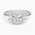 Oval-Cut Three Stone Diamond Ring (1/2 ct. tw.) Platinum Oval Engagement Ring