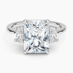 Oval-Cut Three Stone Diamond Ring (1/2 ct. tw.) Platinum Radiant Engagement Ring