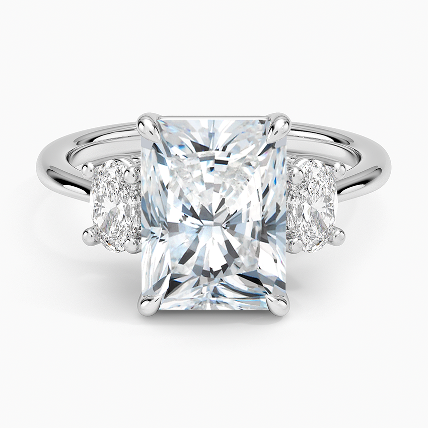 Oval-Cut Three Stone Diamond Ring (1/2 ct. tw.) Platinum Radiant Engagement Ring