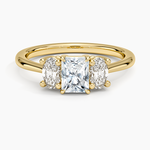 Oval-Cut Three Stone Diamond Ring (1/2 ct. tw.) Yellow Gold 18k Radiant Engagement Ring
