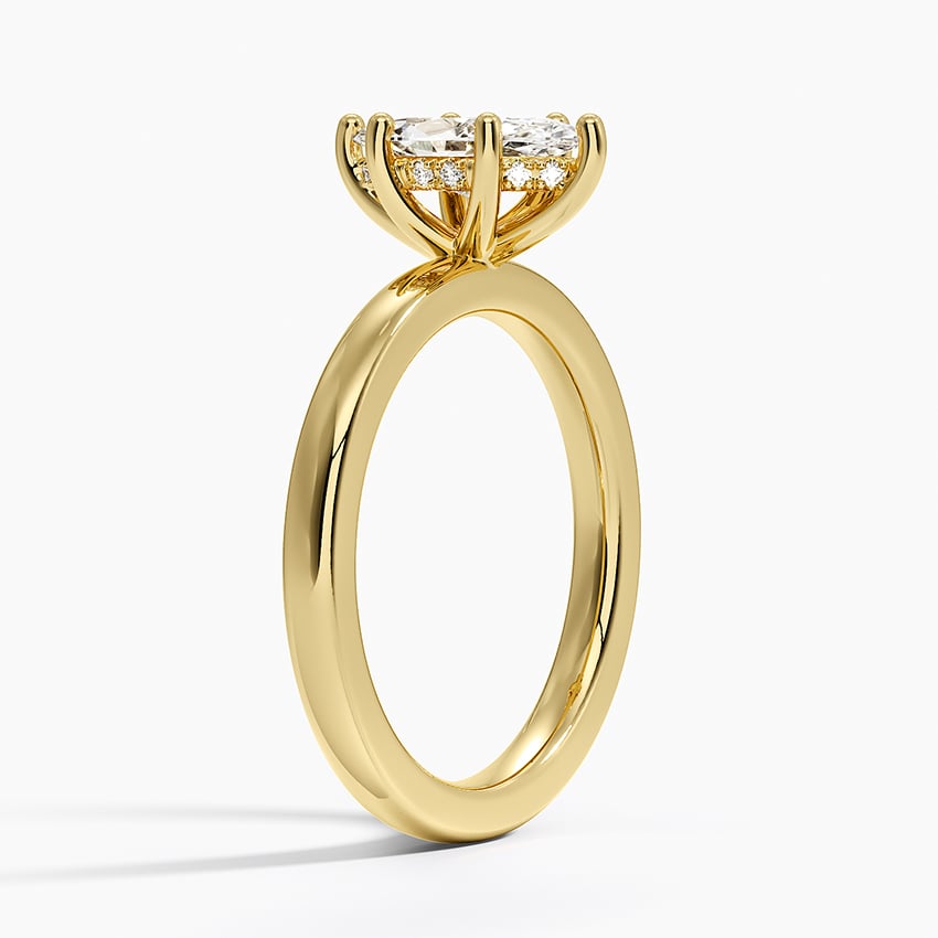 Sydney Perfect Fit Hidden Halo 2mm Diamond Ring Yellow Gold 18k Marquise Engagement Ring