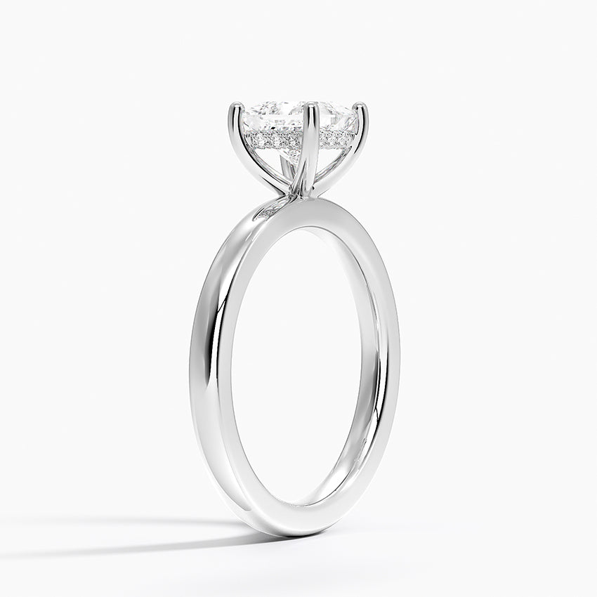 Sydney Perfect Fit Hidden Halo 2mm Diamond Ring Platinum Princess Engagement Ring