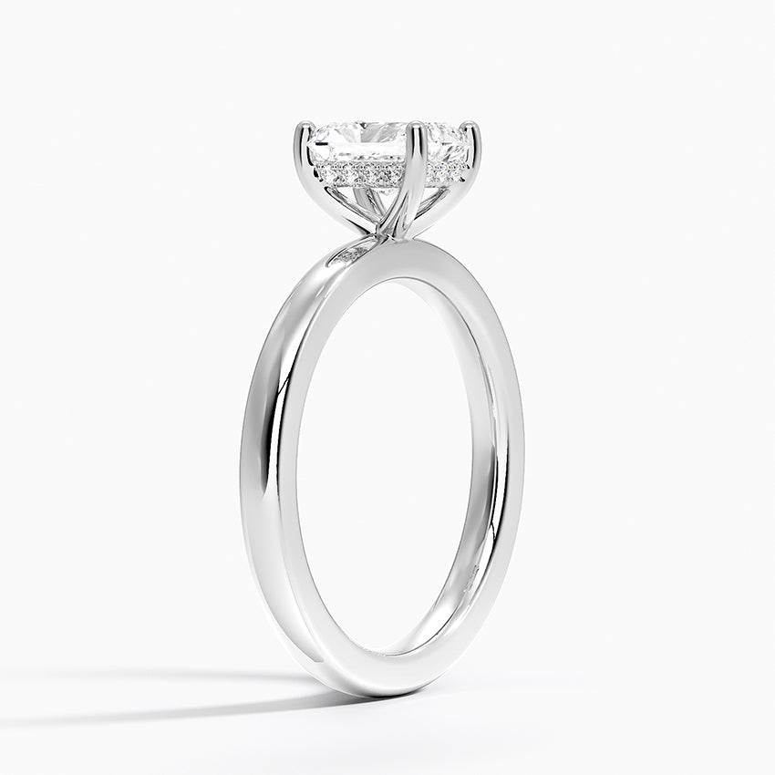Sydney Perfect Fit Hidden Halo 2mm Diamond Ring Platinum Radiant Engagement Ring