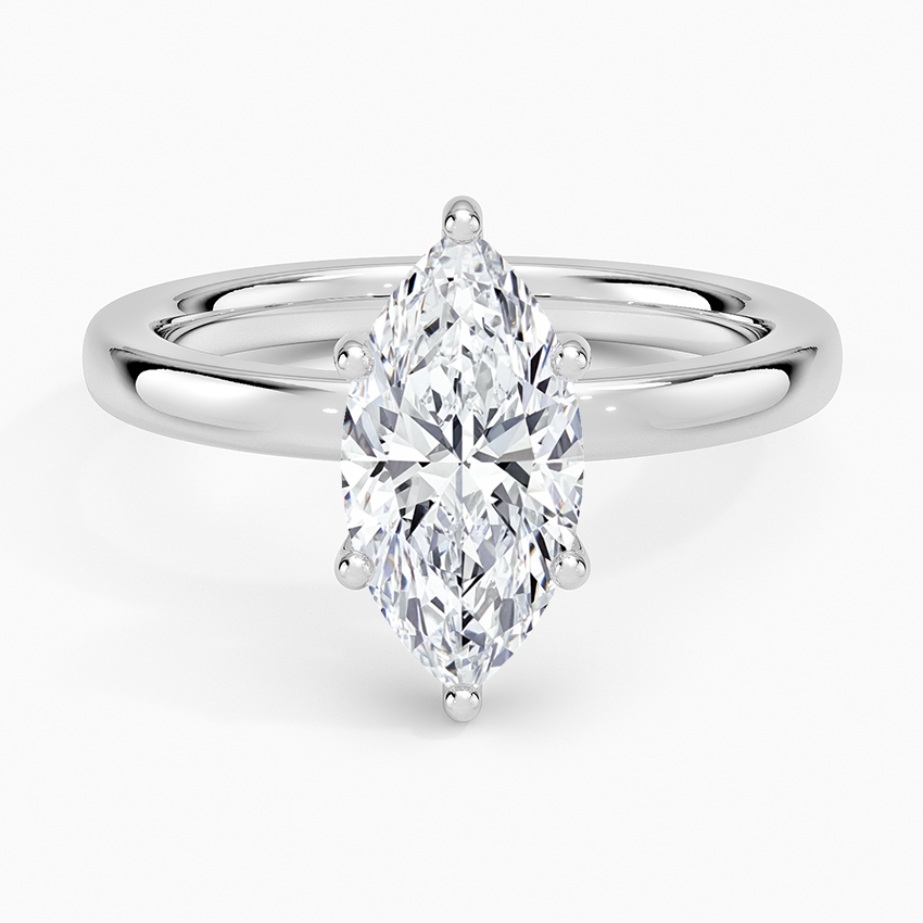 Sydney Perfect Fit Hidden Halo 2mm Diamond Ring Platinum Marquise Engagement Ring