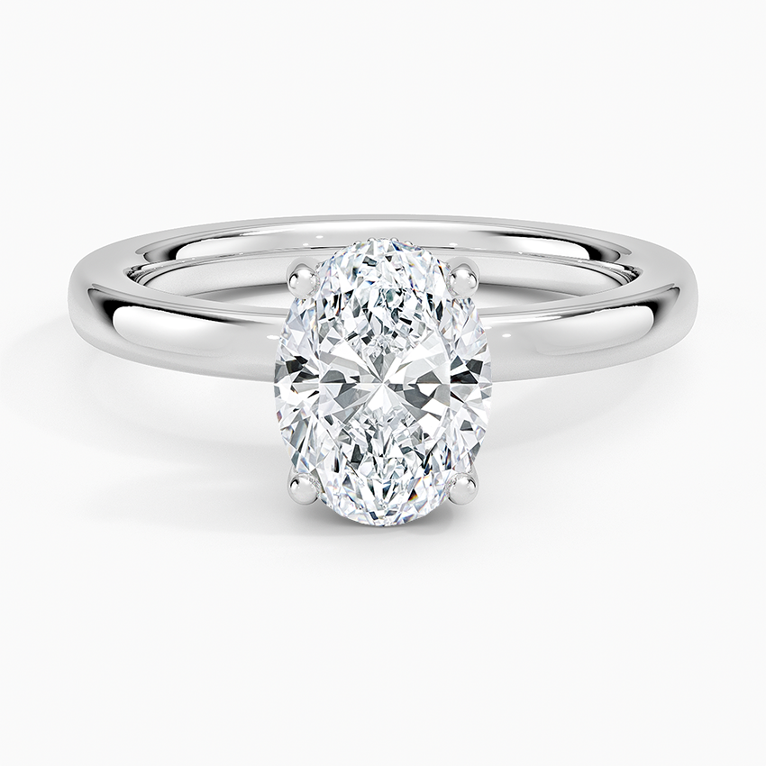 Sydney Perfect Fit Hidden Halo 2mm Diamond Ring Platinum Oval Engagement Ring
