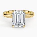 Sydney Perfect Fit Hidden Halo 2mm Diamond Ring Yellow Gold 18k Emerald Engagement Ring