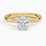 Sydney Perfect Fit Hidden Halo 2mm Diamond Ring Yellow Gold 18k Oval Engagement Ring