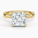 Sydney Perfect Fit Hidden Halo 2mm Diamond Ring Yellow Gold 18k Princess Engagement Ring