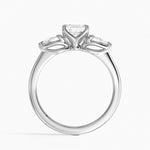 Fleur Three Stone Diamond Ring Platinum Asscher Engagement Ring