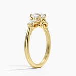 Fleur Three Stone Diamond Ring Yellow Gold 18k Cushion Engagement Ring