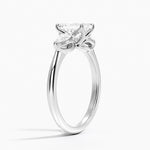 Fleur Three Stone Diamond Ring Platinum Emerald Engagement Ring