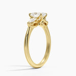 Fleur Three Stone Diamond Ring Yellow Gold 18k Oval Engagement Ring