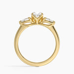 Fleur Three Stone Diamond Ring Yellow Gold 18k Oval Engagement Ring