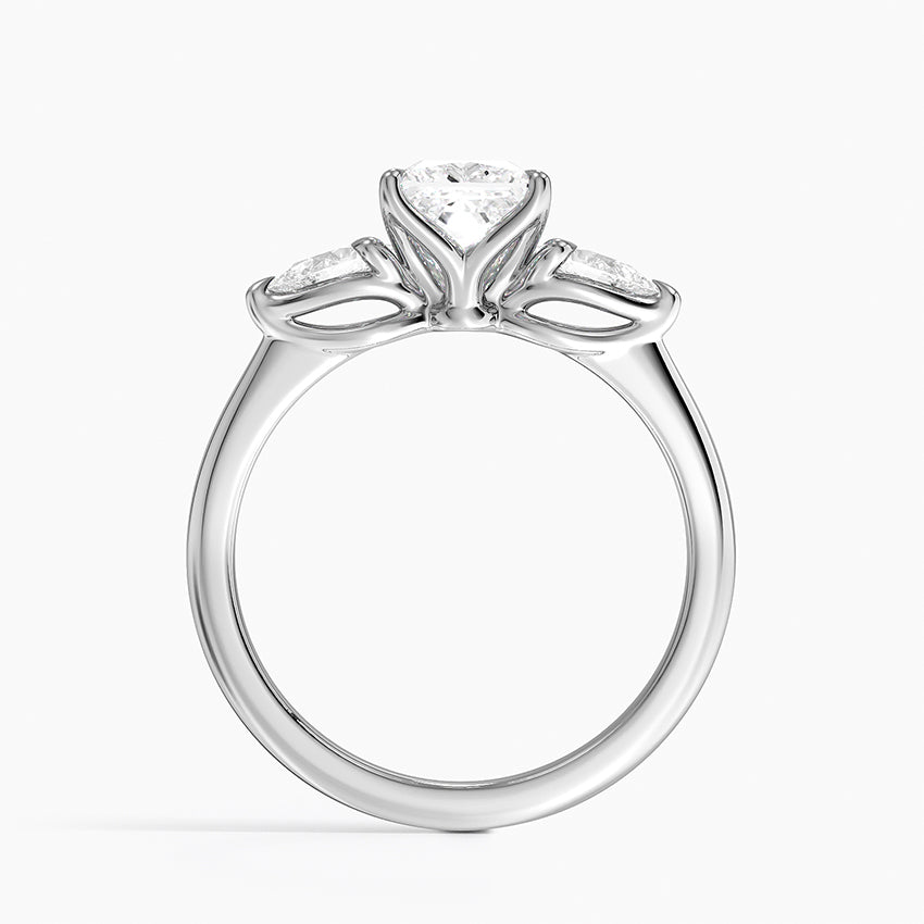 Fleur Three Stone Diamond Ring Platinum Princess Engagement Ring