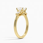 Fleur Three Stone Diamond Ring Yellow Gold 18k Princess Engagement Ring