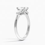 Fleur Three Stone Diamond Ring Platinum Radiant Engagement Ring