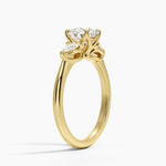 Fleur Three Stone Diamond Ring Yellow Gold 18k Round Engagement Ring