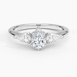 Fleur Three Stone Diamond Ring Platinum Pear Engagement Ring