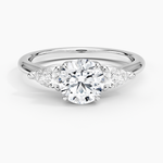 Fleur Three Stone Diamond Ring Platinum Round Engagement Ring