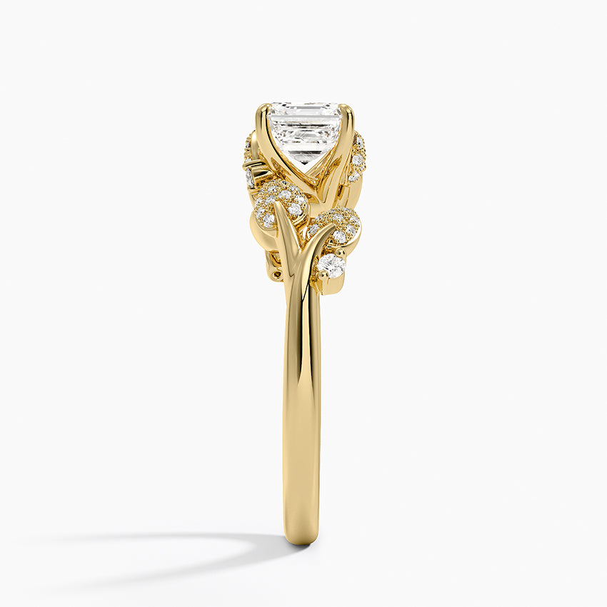 Canopy Diamond Ring Yellow Gold 18k Asscher Engagement Ring