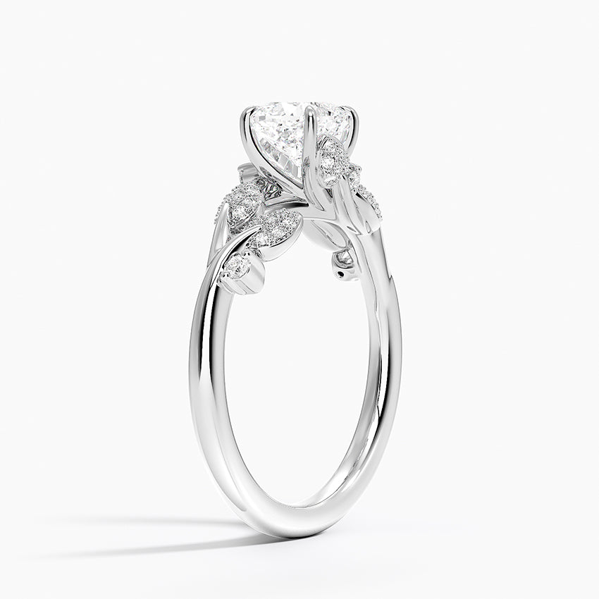 Canopy Diamond Ring Platinum Cushion Engagement Ring